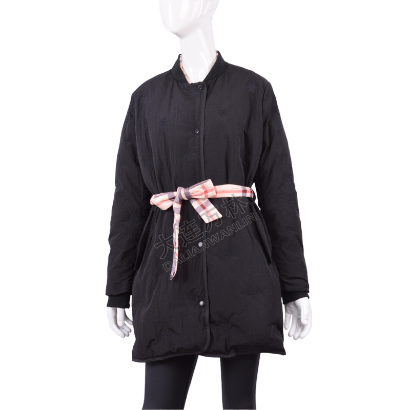 女款輕薄繡花羽絨服