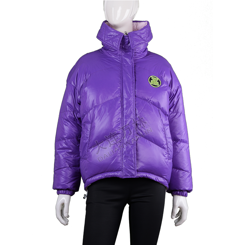 女士立領(lǐng)雙面短款羽絨面包服