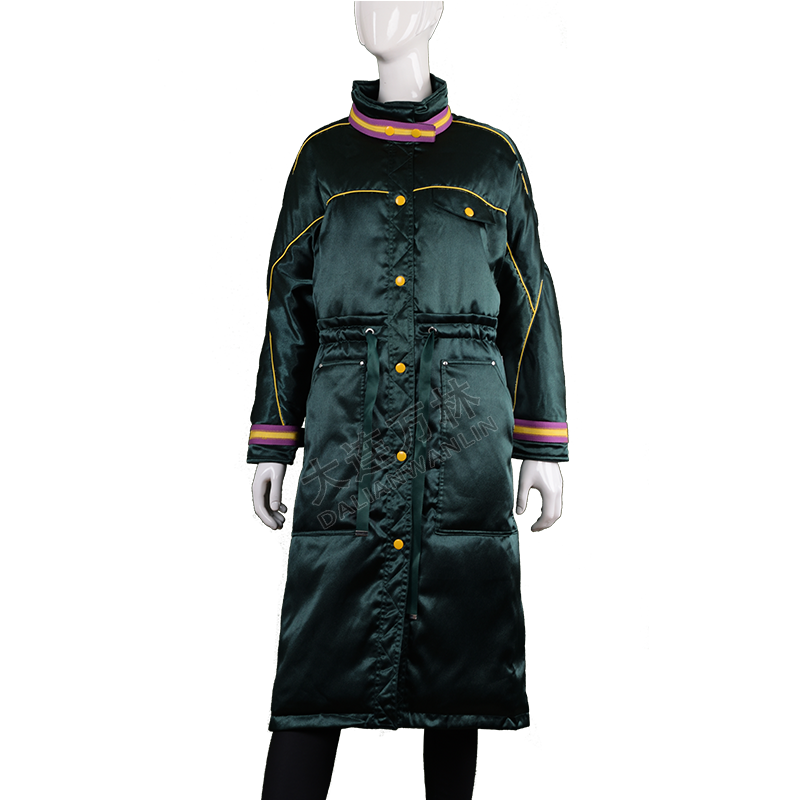 女士系帶收腰過(guò)膝羽絨服