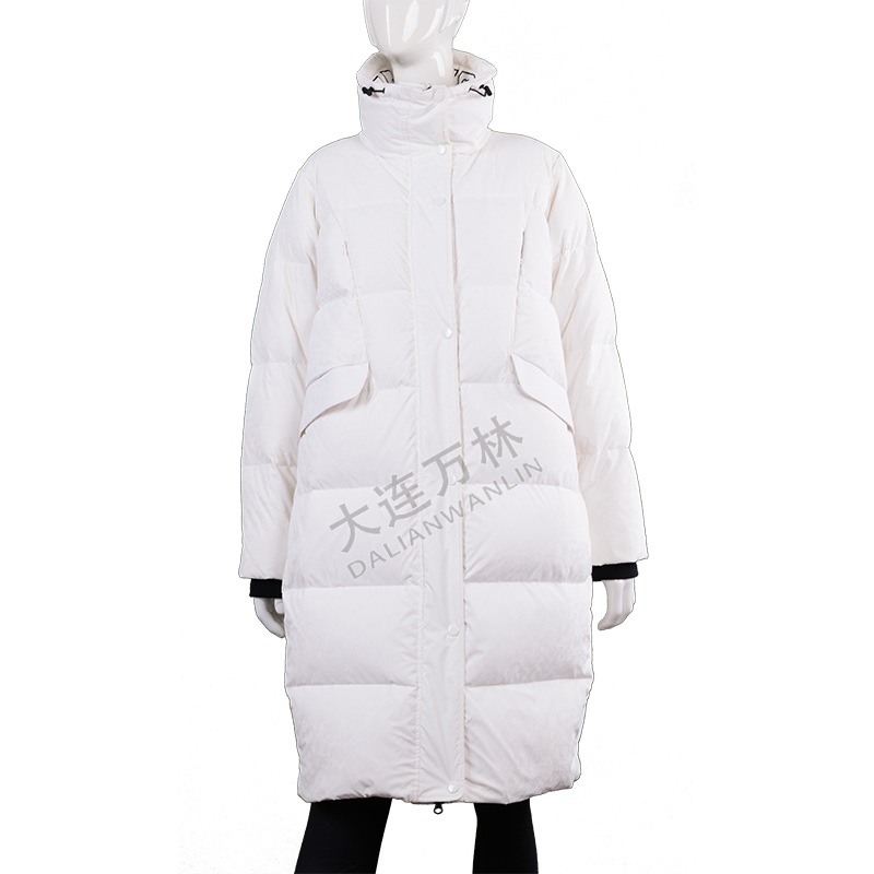 女裝立領(lǐng)拉鏈長款羽絨服